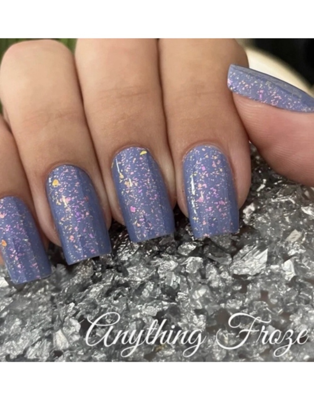 Color Street ANYTHING FROZE 100% Nail Polish Strips FMG211 16pcs NIP